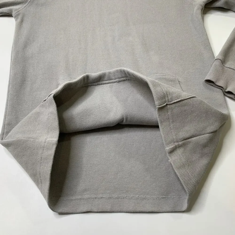 The North Face Hoodie Mens M Medium Slim Fit Gray Cotton Stretch Waffle Knit